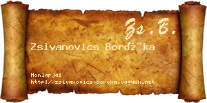 Zsivanovics Boróka névjegykártya